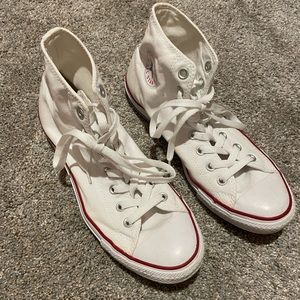 Converse high tips white mens size 9- worn once